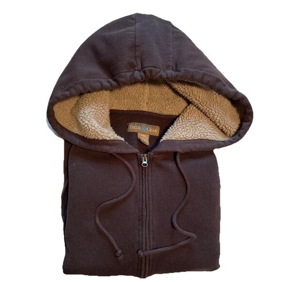 Field Gear Men's XXL Full Zip Brown Hooded Fleece Lined Outdoor Sweatshirt - Picture 8 of 8